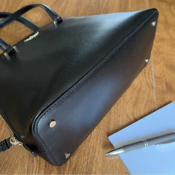 Kate Spade New York Women’s Black Leather Patterson Drive Meduim Satchel Handbag - Picture 4 of 12